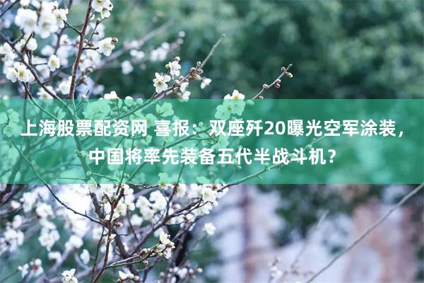 上海股票配资网 喜报：双座歼20曝光空军涂装，中国将率先装备五代半战斗机？