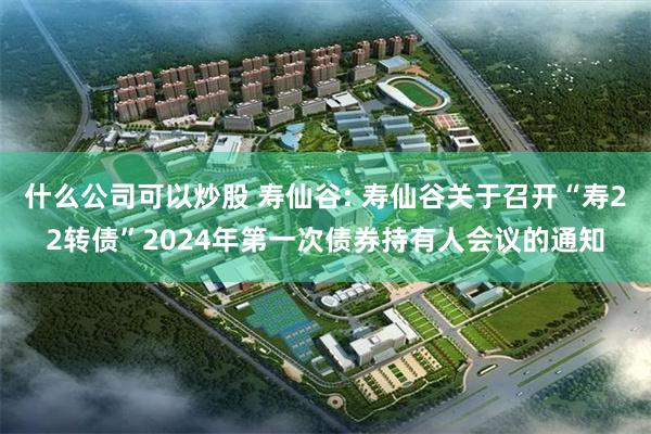 什么公司可以炒股 寿仙谷: 寿仙谷关于召开“寿22转债”2024年第一次债券持有人会议的通知